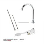 Kit Válvula de Pedal Con Cuello y Acoples Flexometalicos 1mt
